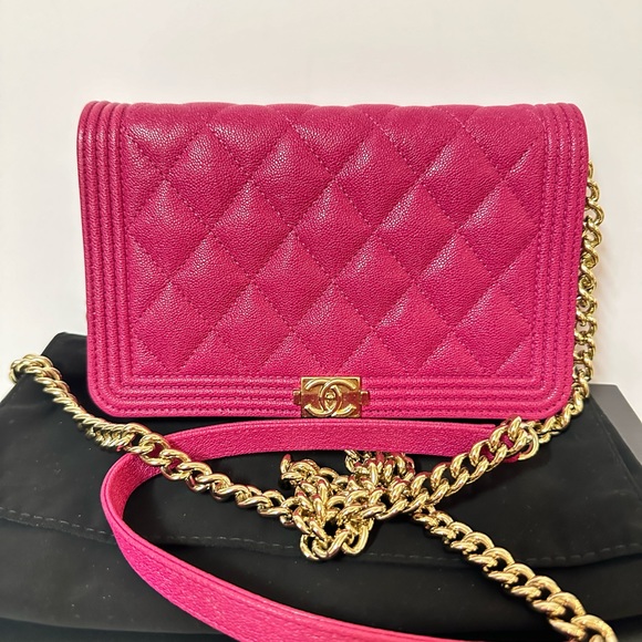 💎✨Authentic✨💎 Chanel  Leboy Wallet on Chain pink caviar leather with  🧿SoLD - Picture 2 of 16